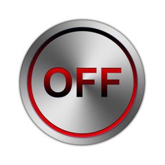 Button OFF metallic silber mit rotem glow Effekt