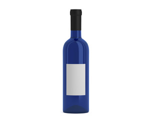 Weinflasche blau mit Etikett klein