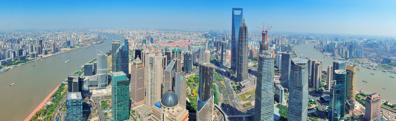 Naklejka premium Shanghai aerial panorama