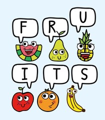 Obraz premium fruits vector