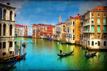 Photo sur Plexiglas Gondoles Venice - Gondolas in Grand Canal