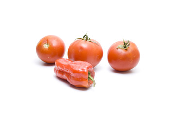 Rote Paprika und Tomaten