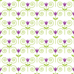 Seamless floral pattern with spirals