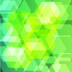 Abstract green background with polygons