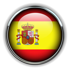Fototapeta premium Spain flag button