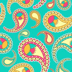 Bright seamless paisley pattern