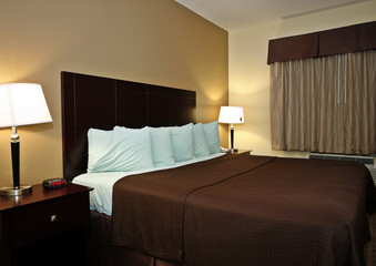 Typical hotel room with queen size bad