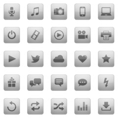 25 Vektor Icons // Homepage Buttons - Grau Quadratisch (02)