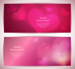 Valentine's day vector cards with abstract hearts.