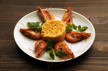 Risotto ai gamberoni 새우와 리소 토