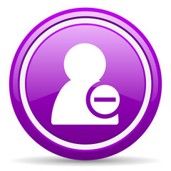 remove contact violet glossy icon on white background