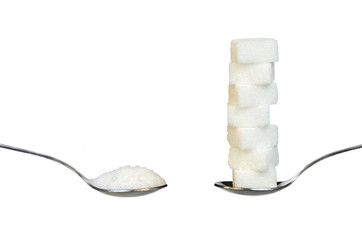 Fototapeta na wymiar A spoon of sugar isolated on white background