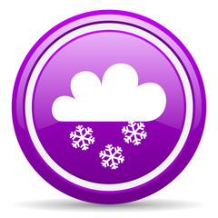weather forecast violet glossy icon on white background