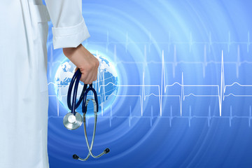 Illustration with heart beat