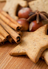 gingerbread cookies with cinnamon, anise and nuts