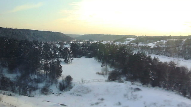 High angle View from the window of high-speed train