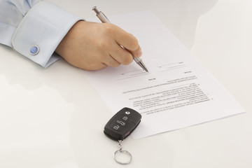 businessman signing contract