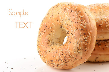 Poppy seed and sesame seed bagels