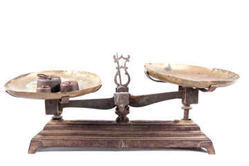 Old weighing scale isolated