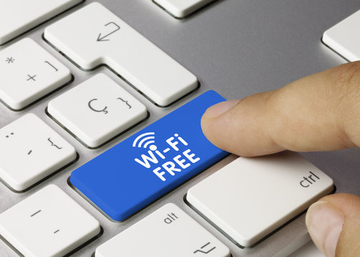 Wi-F free keyboard key. Finger