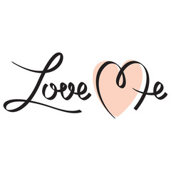 love me hand lettering