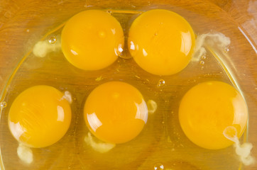 Egg Yolks and Egg Whites in a Glass Container