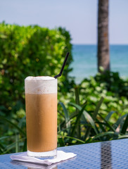 Iced coffee latte glass