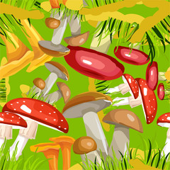 seamless background Mushroom Glade