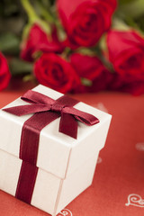 Gift and roses