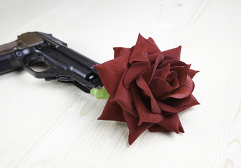 Gun with flower