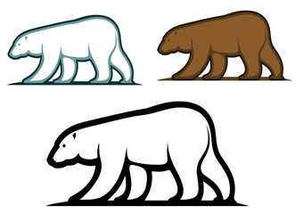 Bear mascots in cartoon style