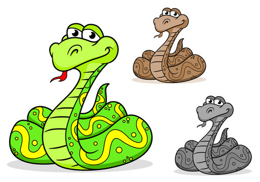 Cartoon python snake