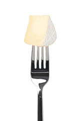cheese brie on a fork