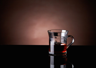 tea cup on dark background