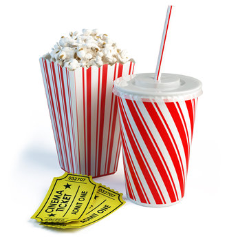 Popcorn, cola and cinema tickets