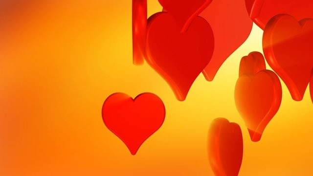 Flying red hearts, wedding background animation, valentine's day