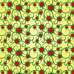 Seamless floral background (texture) with volumetric flowers