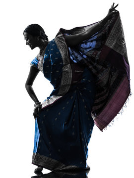 Indian Woman Dancer Dancing  Silhouette