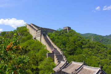 The Great Wall of China on a bright summer day