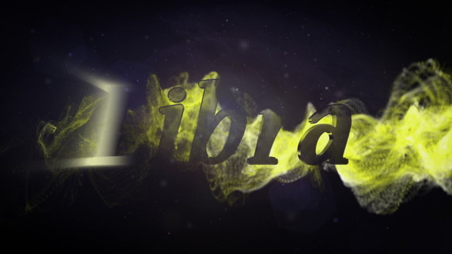 Libra Zodiac Text and Sign in Particle - HD1080
