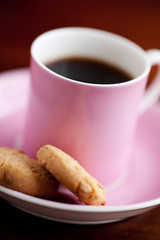 Coffee cup and cookies