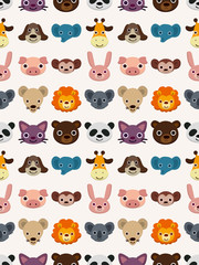 Obraz premium seamless animal face pattern