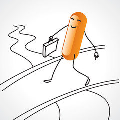 man is going to meeting