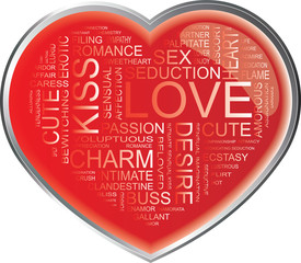 Heart Shape Text Red