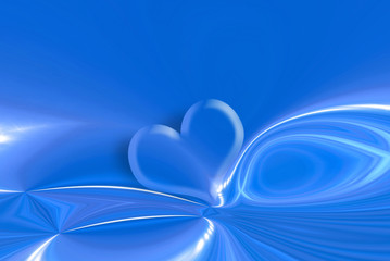 heart and stars blue background