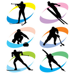 set winter sport icons