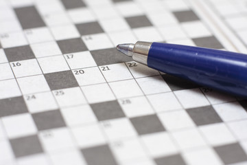 Crossword puzzle with pen