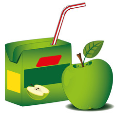 apple juice in paper box