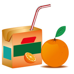 orange juice in paper box
