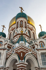 Obraz premium Russian Orthodox Church in Omsk winter
